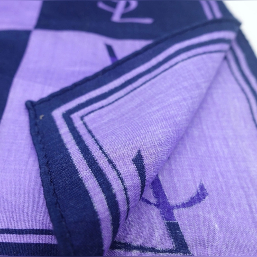 YSL Cotton Scarf Handkerchief Yves Saint Laurent For Hair Bag - Picture 5 of 6